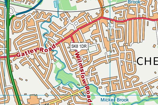 SK8 1DR map - OS VectorMap District (Ordnance Survey)