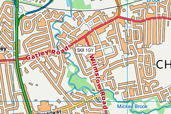 SK8 1GY map - OS VectorMap District (Ordnance Survey) SK8 1GY map - OS VectorMap District (Ordnance Survey)