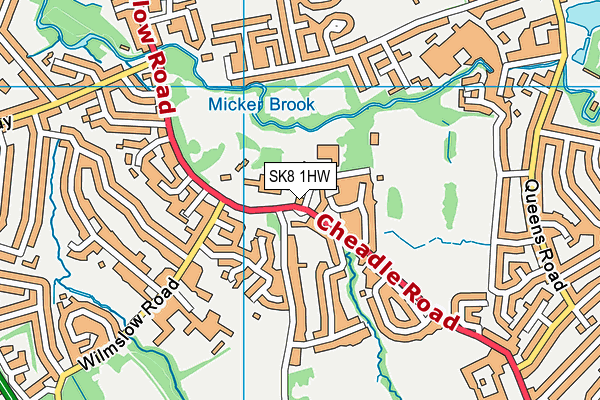 SK8 1HW map - OS VectorMap District (Ordnance Survey)