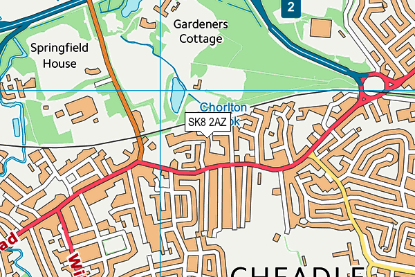 SK8 2AZ map - OS VectorMap District (Ordnance Survey)