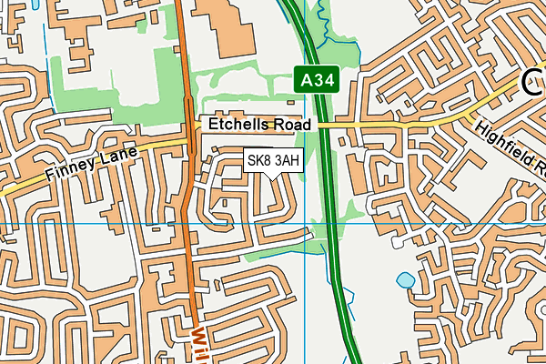 SK8 3AH map - OS VectorMap District (Ordnance Survey) SK8 3AH map - OS VectorMap District (Ordnance Survey)