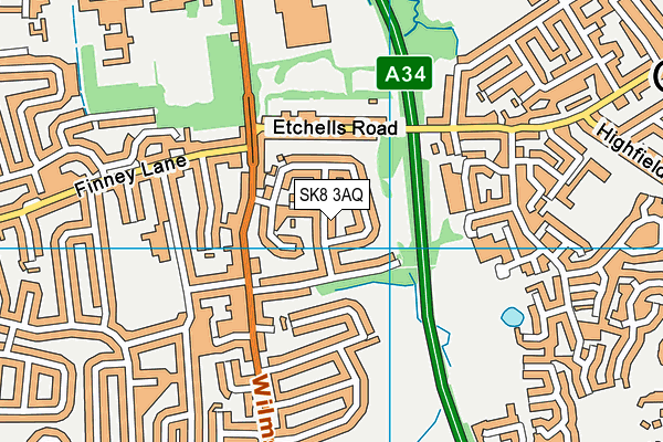 SK8 3AQ map - OS VectorMap District (Ordnance Survey) SK8 3AQ map - OS VectorMap District (Ordnance Survey)
