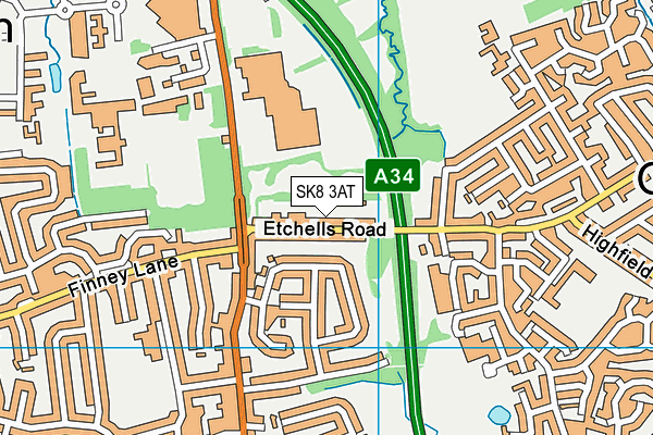 SK8 3AT map - OS VectorMap District (Ordnance Survey)