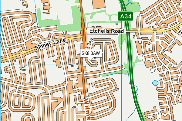 SK8 3AW map - OS VectorMap District (Ordnance Survey) SK8 3AW map - OS VectorMap District (Ordnance Survey)