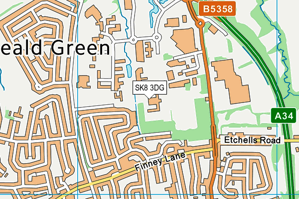 SK8 3DG map - OS VectorMap District (Ordnance Survey)