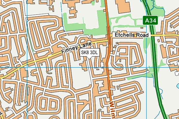 SK8 3DL map - OS VectorMap District (Ordnance Survey)