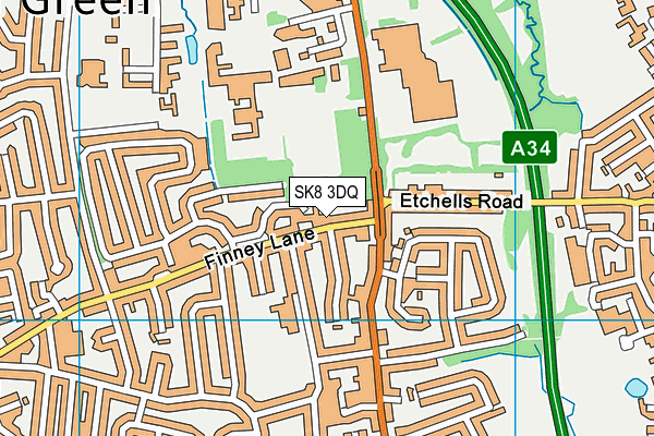 SK8 3DQ map - OS VectorMap District (Ordnance Survey)