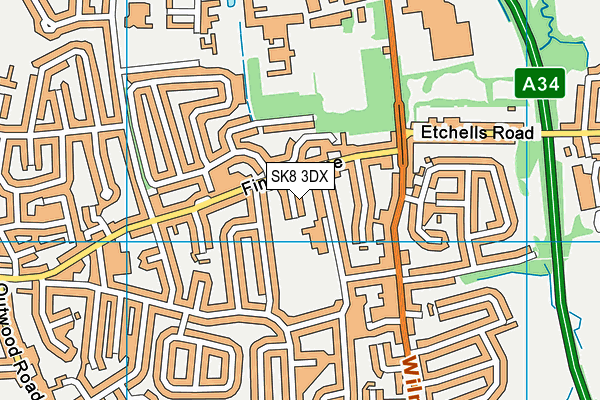 SK8 3DX map - OS VectorMap District (Ordnance Survey) SK8 3DX map - OS VectorMap District (Ordnance Survey)