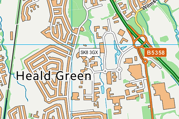 SK8 3GX map - OS VectorMap District (Ordnance Survey)
