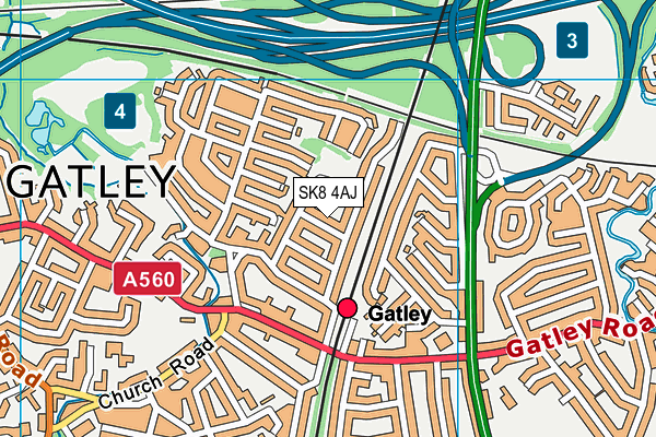 SK8 4AJ map - OS VectorMap District (Ordnance Survey) SK8 4AJ map - OS VectorMap District (Ordnance Survey)