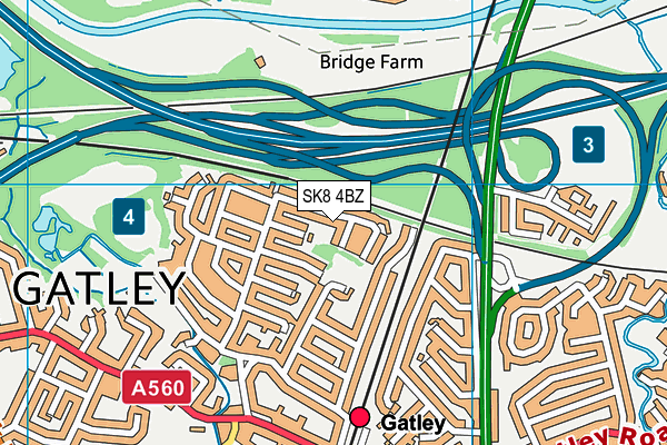 SK8 4BZ map - OS VectorMap District (Ordnance Survey)