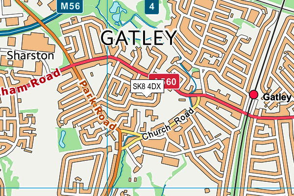 SK8 4DX map - OS VectorMap District (Ordnance Survey) SK8 4DX map - OS VectorMap District (Ordnance Survey)