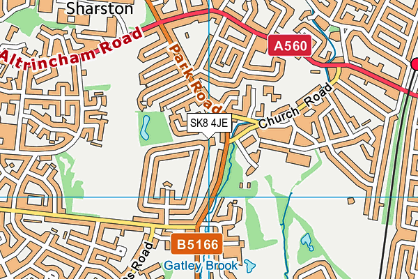 SK8 4JE map - OS VectorMap District (Ordnance Survey)