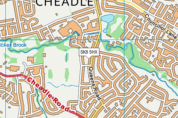 SK8 5HX map - OS VectorMap District (Ordnance Survey)