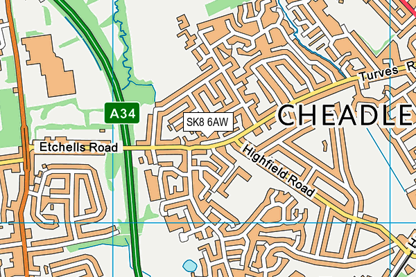 SK8 6AW map - OS VectorMap District (Ordnance Survey) SK8 6AW map - OS VectorMap District (Ordnance Survey)