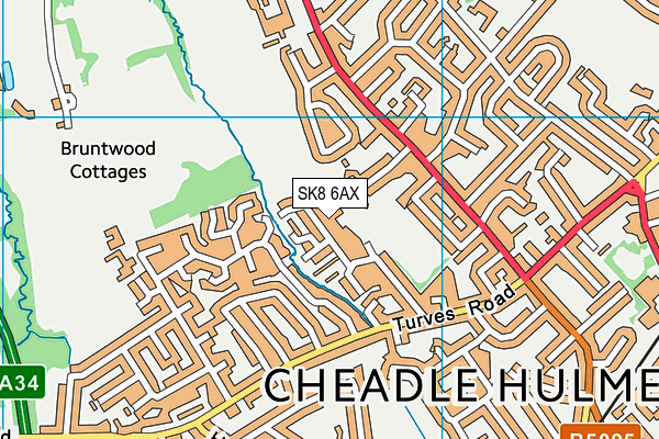 SK8 6AX map - OS VectorMap District (Ordnance Survey) SK8 6AX map - OS VectorMap District (Ordnance Survey)