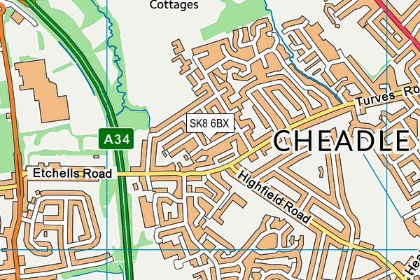 SK8 6BX map - OS VectorMap District (Ordnance Survey)