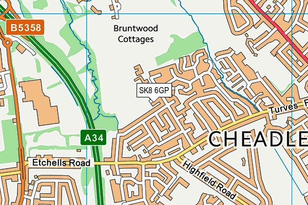SK8 6GP map - OS VectorMap District (Ordnance Survey)