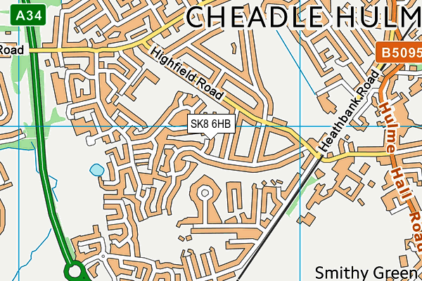 SK8 6HB map - OS VectorMap District (Ordnance Survey) SK8 6HB map - OS VectorMap District (Ordnance Survey)