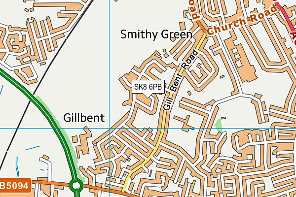 SK8 6PB map - OS VectorMap District (Ordnance Survey) SK8 6PB map - OS VectorMap District (Ordnance Survey)