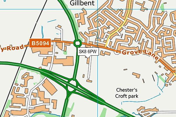 SK8 6PW map - OS VectorMap District (Ordnance Survey) SK8 6PW map - OS VectorMap District (Ordnance Survey)