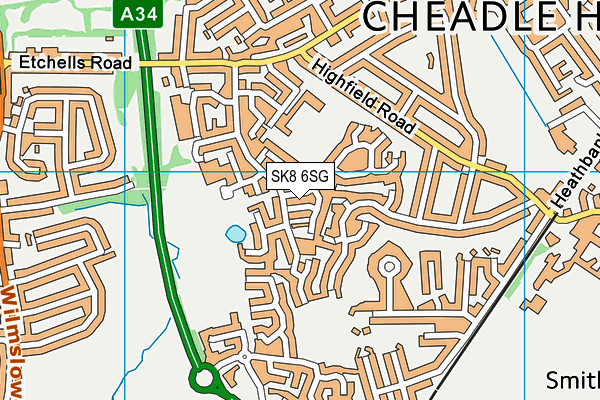 SK8 6SG map - OS VectorMap District (Ordnance Survey)
