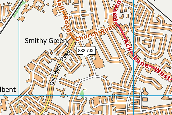 SK8 7JX map - OS VectorMap District (Ordnance Survey)
