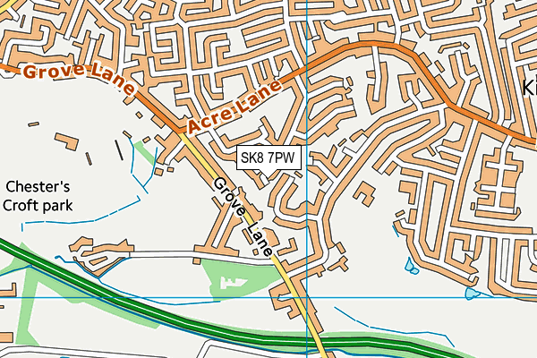 SK8 7PW map - OS VectorMap District (Ordnance Survey) SK8 7PW map - OS VectorMap District (Ordnance Survey)
