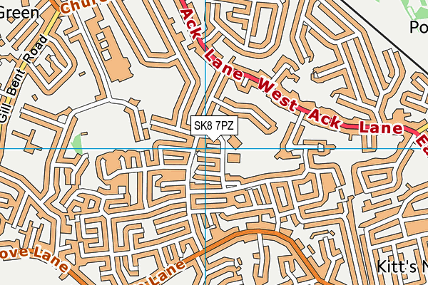 SK8 7PZ map - OS VectorMap District (Ordnance Survey) SK8 7PZ map - OS VectorMap District (Ordnance Survey)