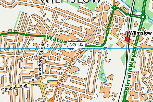 SK9 1JX map - OS VectorMap District (Ordnance Survey)