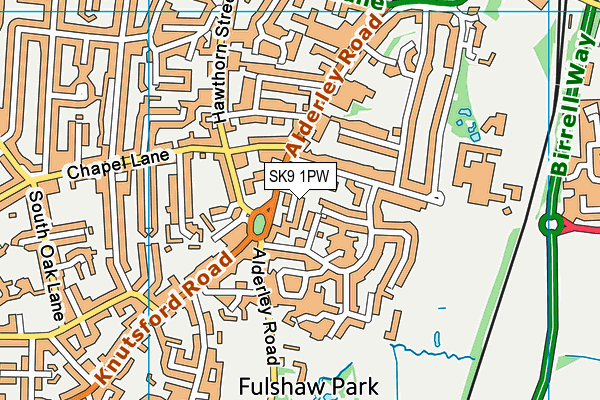 SK9 1PW map - OS VectorMap District (Ordnance Survey)