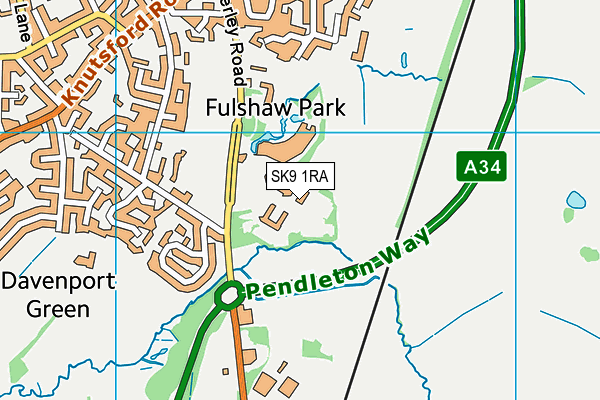 SK9 1RA map - OS VectorMap District (Ordnance Survey)