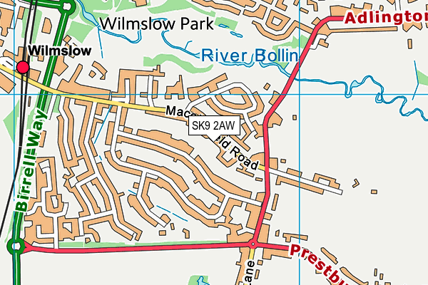 SK9 2AW map - OS VectorMap District (Ordnance Survey) SK9 2AW map - OS VectorMap District (Ordnance Survey)
