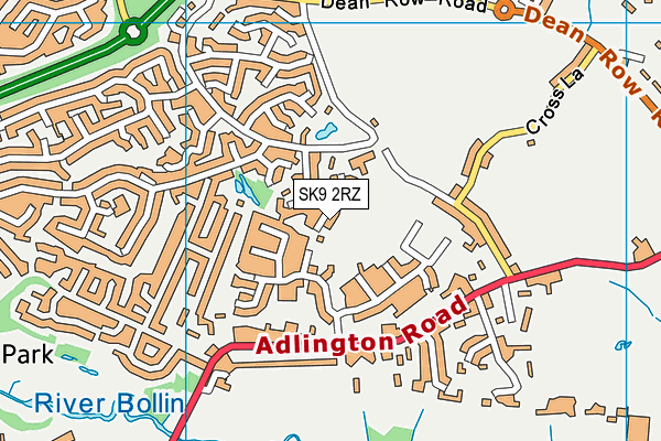SK9 2RZ map - OS VectorMap District (Ordnance Survey)