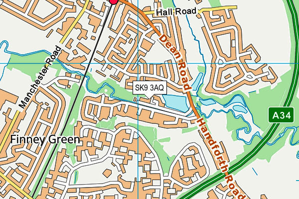 SK9 3AQ map - OS VectorMap District (Ordnance Survey)