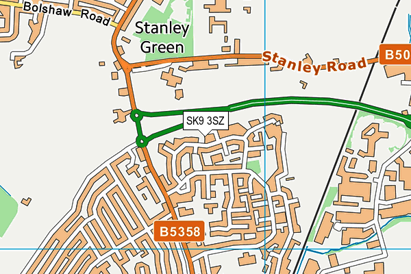 SK9 3SZ map - OS VectorMap District (Ordnance Survey) SK9 3SZ map - OS VectorMap District (Ordnance Survey)