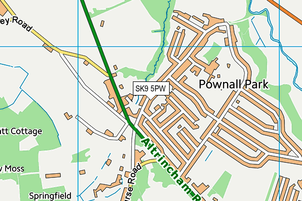 SK9 5PW map - OS VectorMap District (Ordnance Survey) SK9 5PW map - OS VectorMap District (Ordnance Survey)
