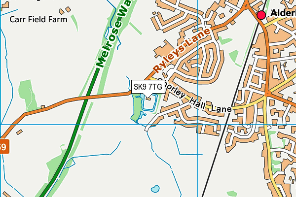 SK9 7TG map - OS VectorMap District (Ordnance Survey)