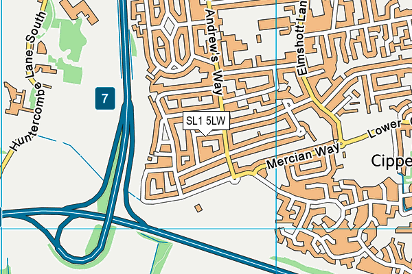 SL1 5LW map - OS VectorMap District (Ordnance Survey) SL1 5LW map - OS VectorMap District (Ordnance Survey)