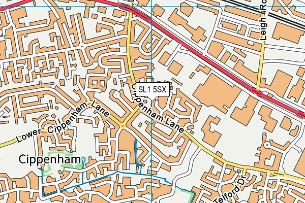 SL1 5SX map - OS VectorMap District (Ordnance Survey) SL1 5SX map - OS VectorMap District (Ordnance Survey)