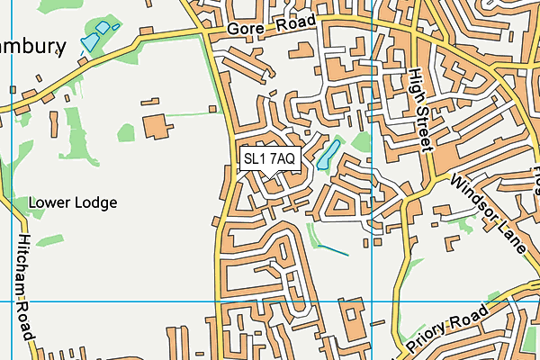 SL1 7AQ map - OS VectorMap District (Ordnance Survey) SL1 7AQ map - OS VectorMap District (Ordnance Survey)