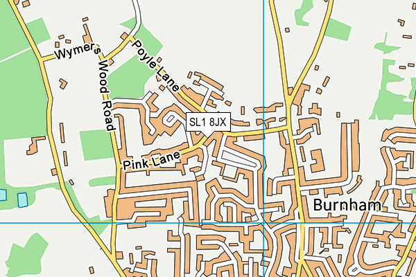 SL1 8JX map - OS VectorMap District (Ordnance Survey) SL1 8JX map - OS VectorMap District (Ordnance Survey)