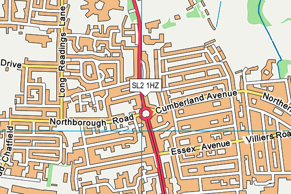 SL2 1HZ map - OS VectorMap District (Ordnance Survey)