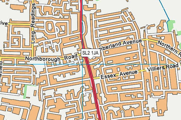 SL2 1JA map - OS VectorMap District (Ordnance Survey) SL2 1JA map - OS VectorMap District (Ordnance Survey)