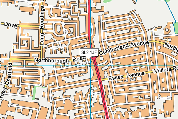 SL2 1JF map - OS VectorMap District (Ordnance Survey) SL2 1JF map - OS VectorMap District (Ordnance Survey)