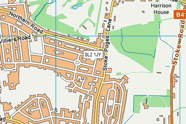 SL2 1JY map - OS VectorMap District (Ordnance Survey) SL2 1JY map - OS VectorMap District (Ordnance Survey)