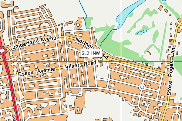 SL2 1NW map - OS VectorMap District (Ordnance Survey) SL2 1NW map - OS VectorMap District (Ordnance Survey)