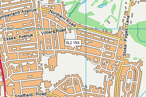 SL2 1NX map - OS VectorMap District (Ordnance Survey) SL2 1NX map - OS VectorMap District (Ordnance Survey)