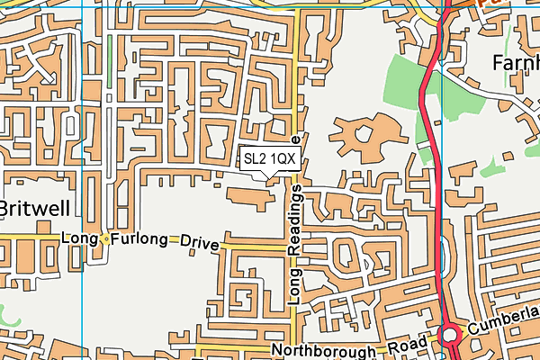 SL2 1QX map - OS VectorMap District (Ordnance Survey) SL2 1QX map - OS VectorMap District (Ordnance Survey)