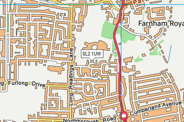 SL2 1UW map - OS VectorMap District (Ordnance Survey) SL2 1UW map - OS VectorMap District (Ordnance Survey)